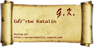 Görbe Katalin névjegykártya