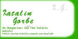 katalin gorbe business card