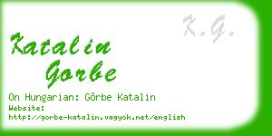 katalin gorbe business card